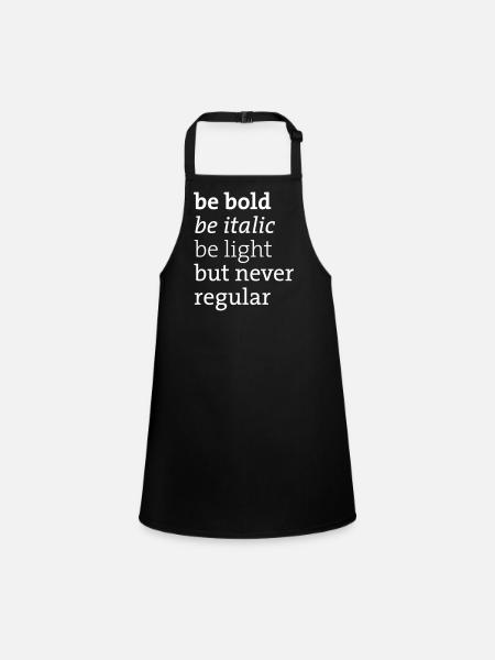 be never regular - Children's Apron - black - Front