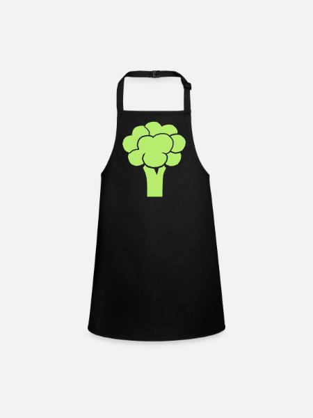 Broccoli - Children's Apron - black - Front