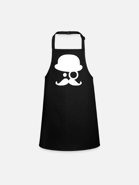 Moustache - by www.CodeShirt24.de - Children's Apron - black - Front