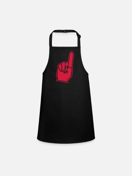 fan_hand_01 - Schürze für Kinder - Schwarz - Vorne