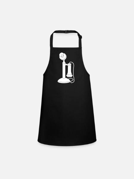Old_Telephone_vt8 - Children's Apron - black - Front