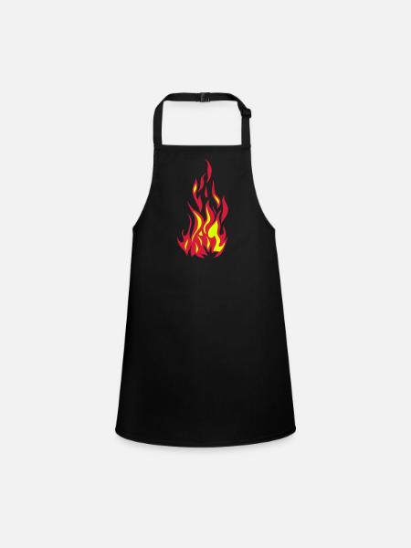 flamme flame feu fire feu 2501 - Tablier Enfant - noir - Devant