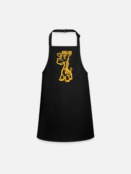 Animal girafe - Tablier Enfant - noir - Devant