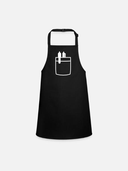 Shirt pens - Children's Apron - black - Front