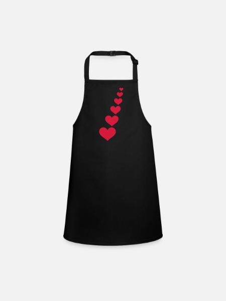 hearts - Children's Apron - black