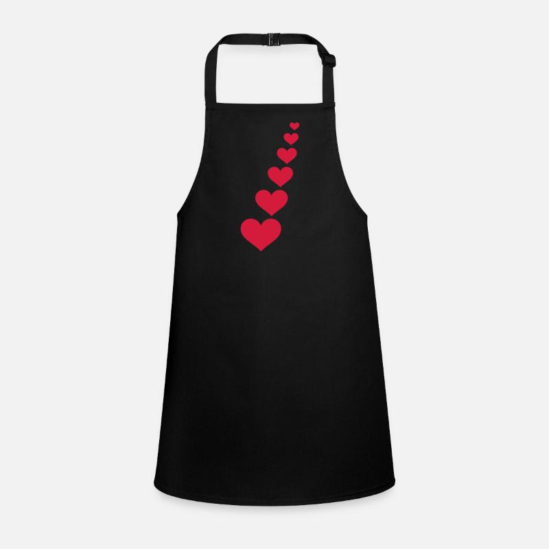 hearts - Children's Apron - black