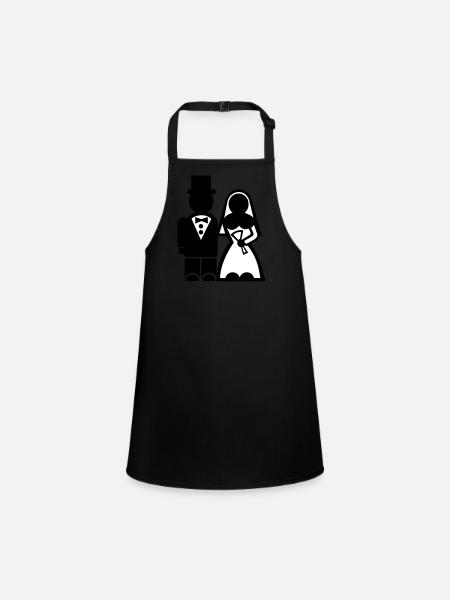 Junggesellenabschied - Hochzeit - Schürze für Kinder - Schwarz - Vorne