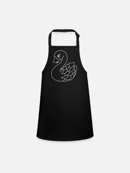 cygne - Tablier Enfant - noir - Devant