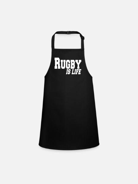 rugby is life - Children's Apron - black - Front
