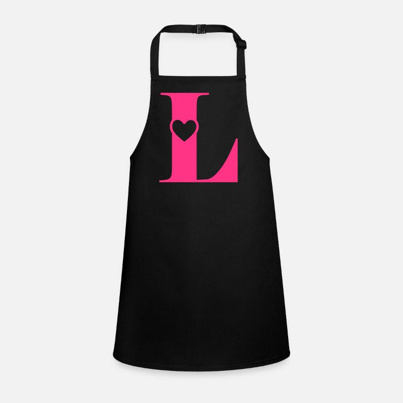 Buchstabe L Anfangsbuchstabe mit Herz Schürze für Kinder