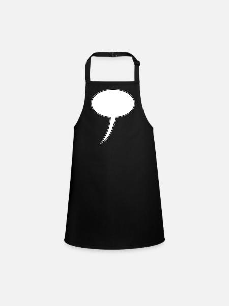 Conception de bulle de dialogue longue - Tablier Enfant - noir - Devant