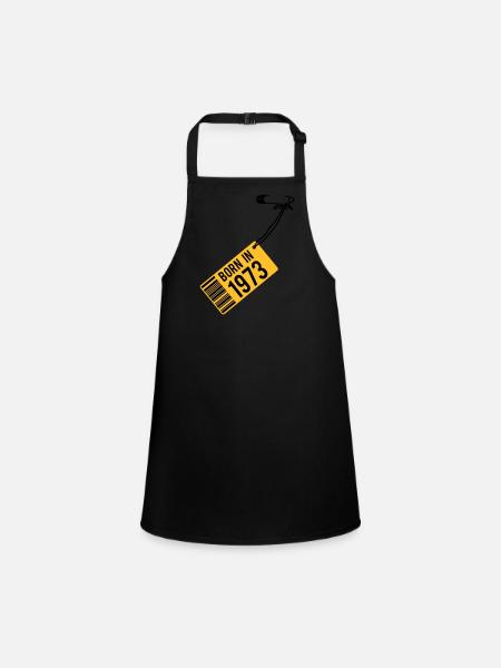 Birthday - Born in 1973 - Children's Apron - black - Front