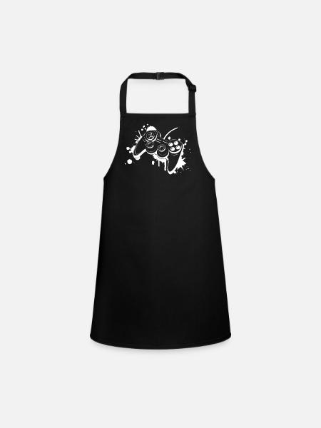 Gamepad Graffiti - Children's Apron - black - Front