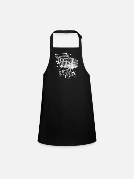 Shopping Cart Graffiti - Children's Apron - black - Front