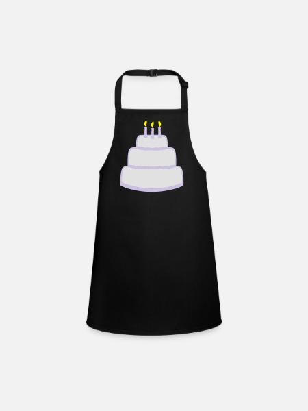 Birthday Cake - Children's Apron - black - Front