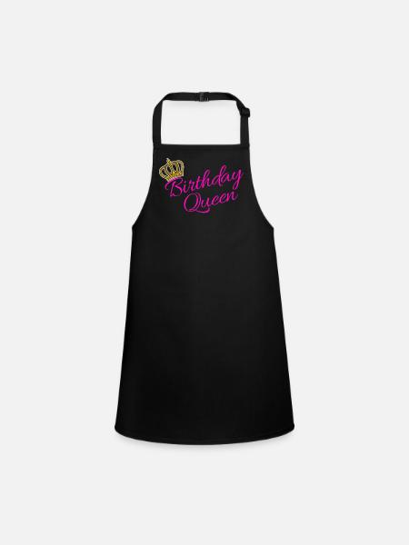 Birthday Queen Partnerlook Statement Cool - Tablier Enfant - noir - Devant