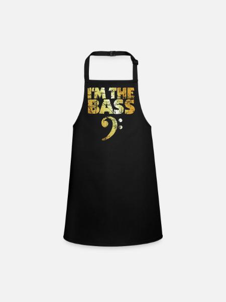I'm the Bass (Vintage Goldgelb) - Schürze für Kinder - Schwarz - Vorne