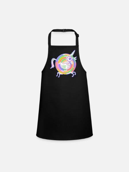 licorne - Tablier Enfant - noir - Devant