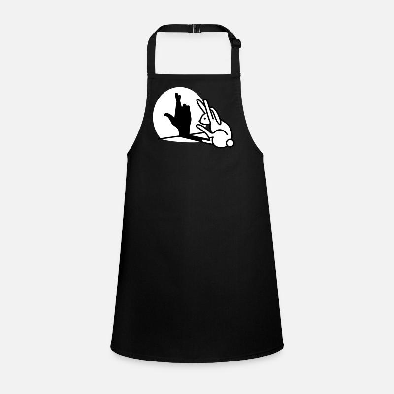 Funny rabbit hand shadow crossing fingers Children's Apron