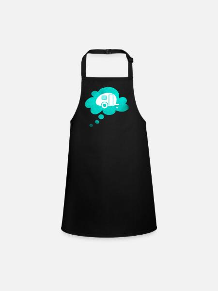 Caravan Cloud Dream Caravan Camping Fan - Children's Apron - black - Front