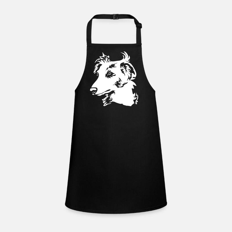 Longhair Whippet Head "Black Edition" Children's Apron