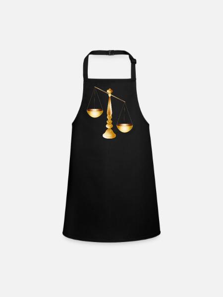 two scales on a beam with stand - Children's Apron - black - Front
