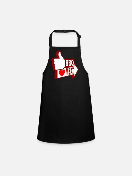 Comme le barbecue, aimez la viande - Tablier Enfant - noir - Devant