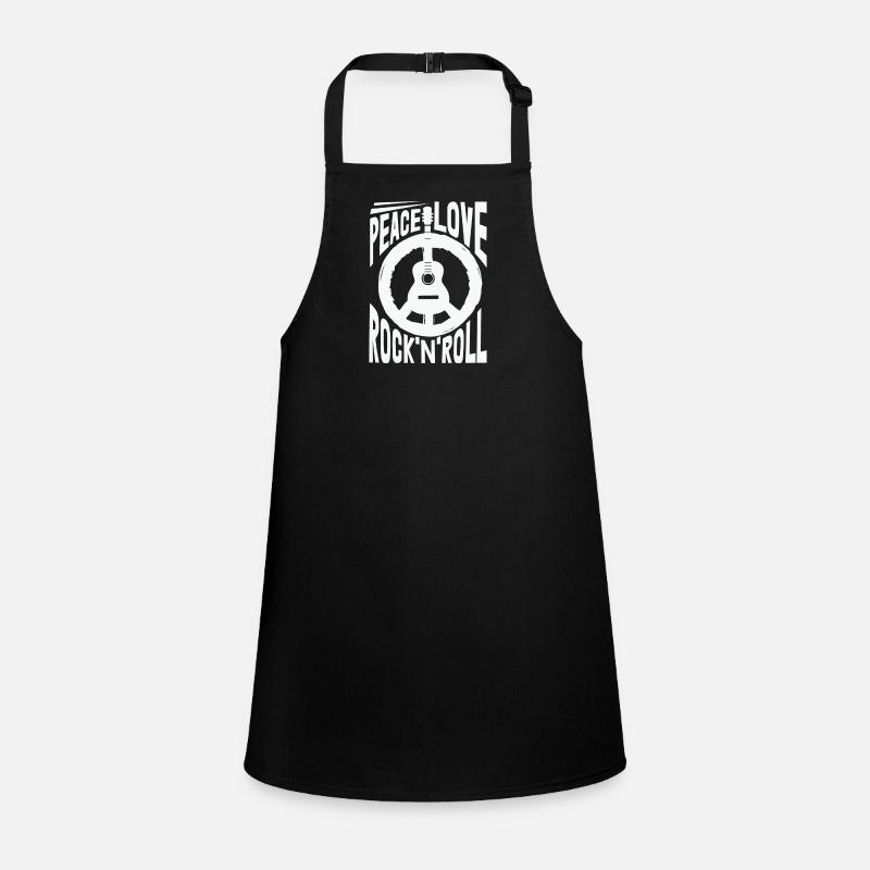 Peace Love Rock And Roll Guitar Hippie Children's Apron