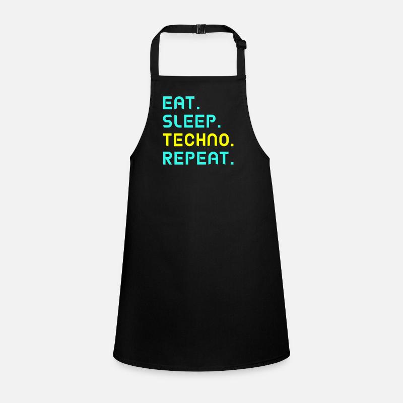 Eat. Sleep. Techno. Repeat. Schürze für Kinder