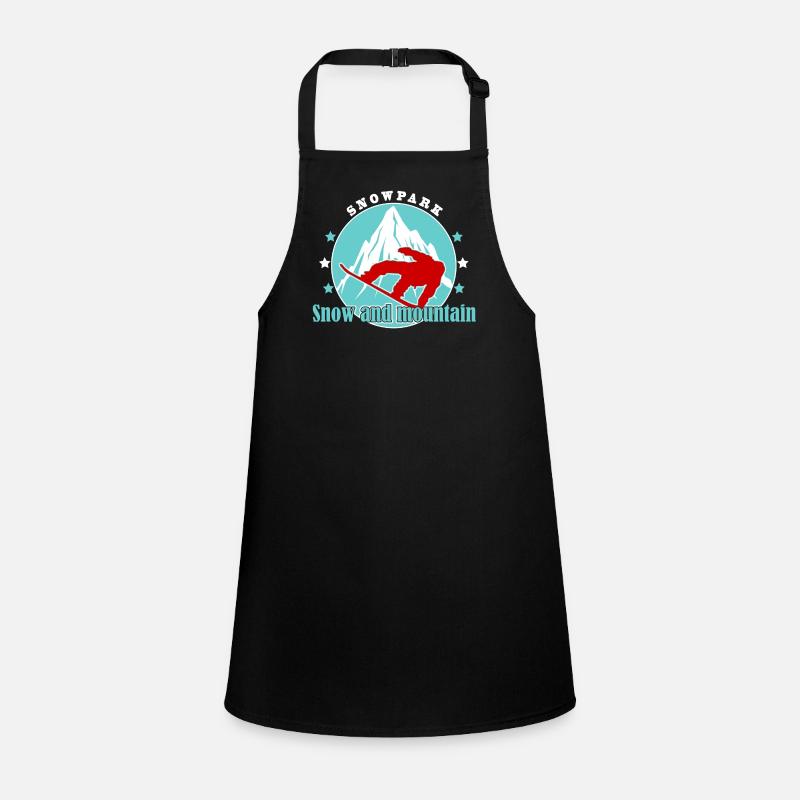 Mountain and Alpine Skiing Illustration Children's Apron
