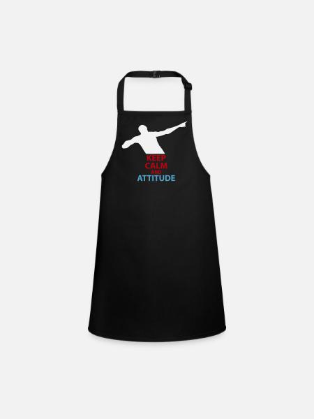 Silhouette calme et attitude - Tablier Enfant - noir - Devant