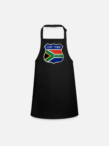 Kapstadt Südafrika Wappen Flaggen Design - Schürze für Kinder - Schwarz - Vorne
