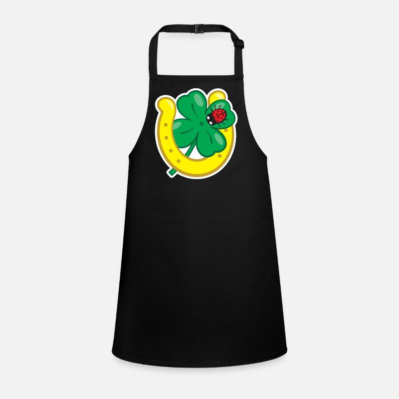 Lucky charm with cloverleaf horseshoe & ladybug Children's Apron