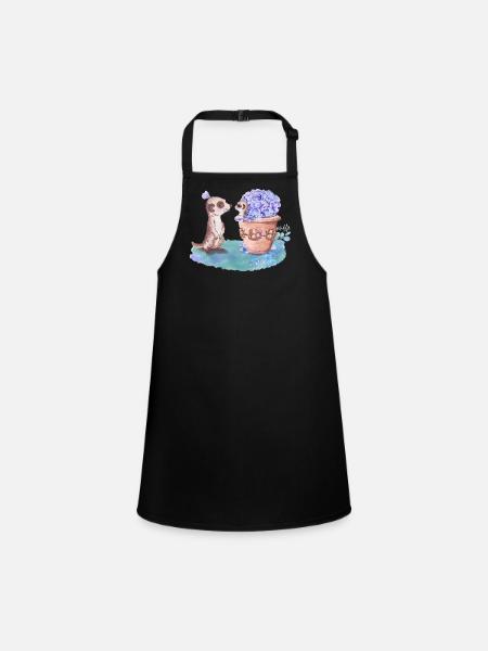 Meerkats - Children's Apron - black - Front