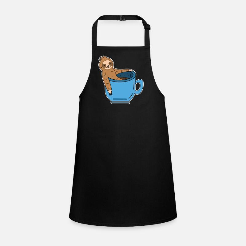Funny sloth Caffeine Coffee Drinking coffee cup Children's Apron