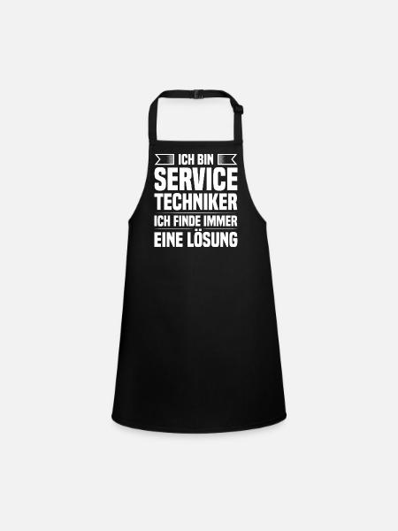 Servicetechniker Support Lösung Spruch Service - Schürze für Kinder - Schwarz - Vorne