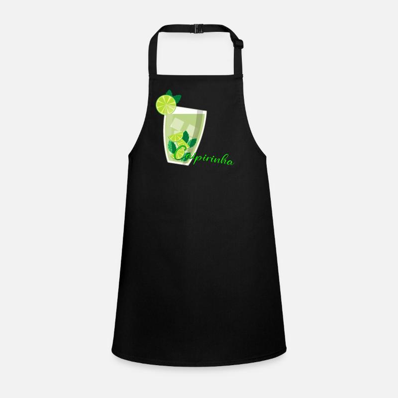 Caipirinha Glas mit Limetten Mint Schürze für Kinder