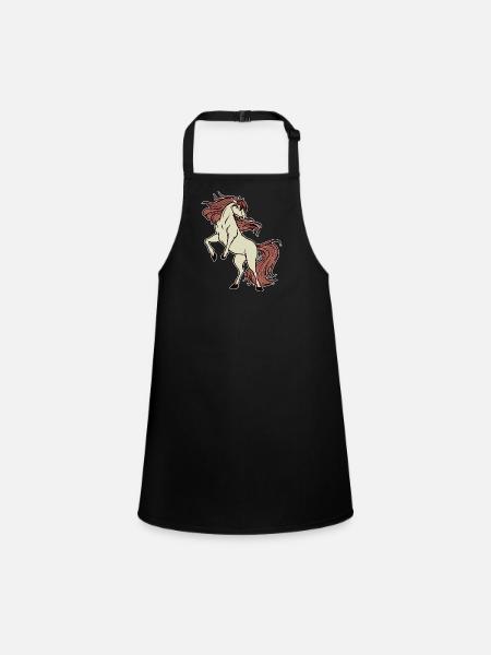 Trot Horses Gallop Icelandic Horses Riding Horse Fan - Tablier Enfant - noir - Devant