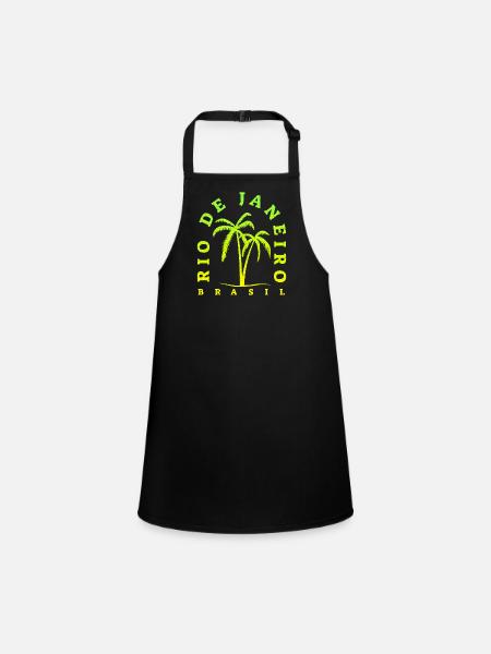 Rio Palm Neon Brasil - Schürze für Kinder - Schwarz - Vorne