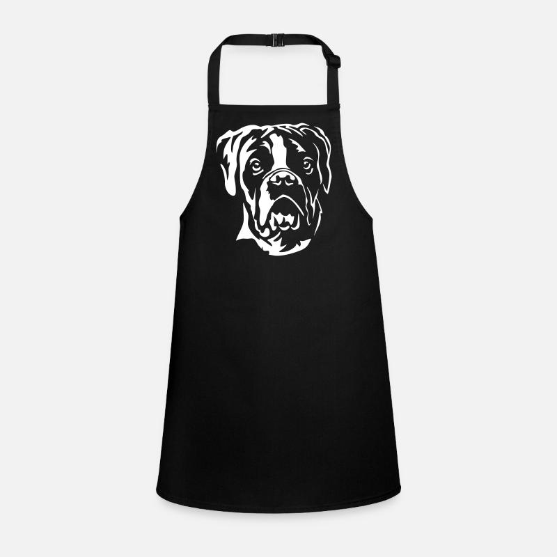 Boxer Kopf "Black Edition" Schürze für Kinder