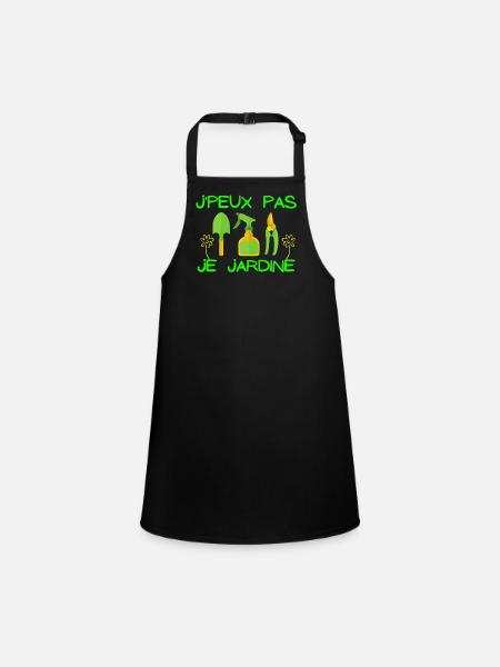 jardiner, jardinage, fan de jardinage - Tablier Enfant - noir - Devant