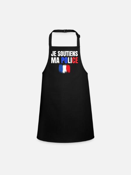 police, policier, gendarme - Tablier Enfant - noir - Devant