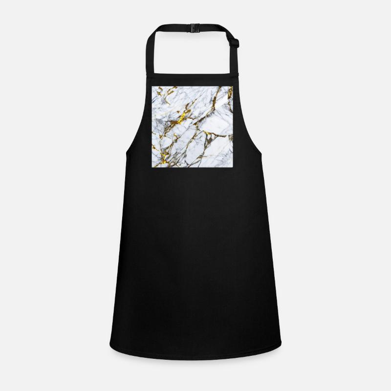 Marble White Gold Texture Children's Apron