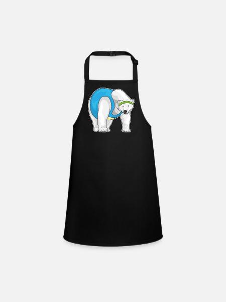 Polar Bear Jogger Jogging Sports - Children's Apron - black - Front
