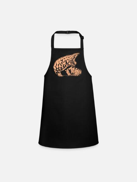 Cool Pangolin Sketch Graphic Wildlife Creature - Tablier Enfant - noir - Devant