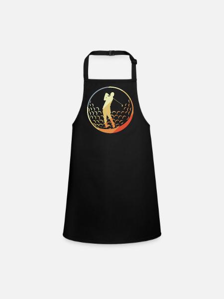 Golfer - Children's Apron - black - Front