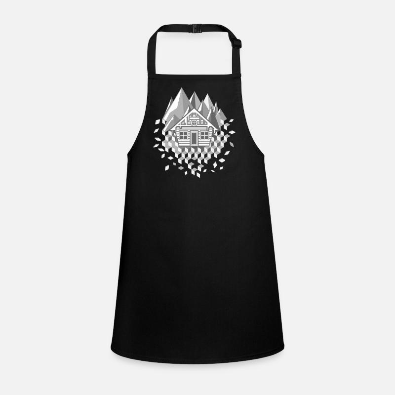 extraordinary stylized hut and mountains Children's Apron