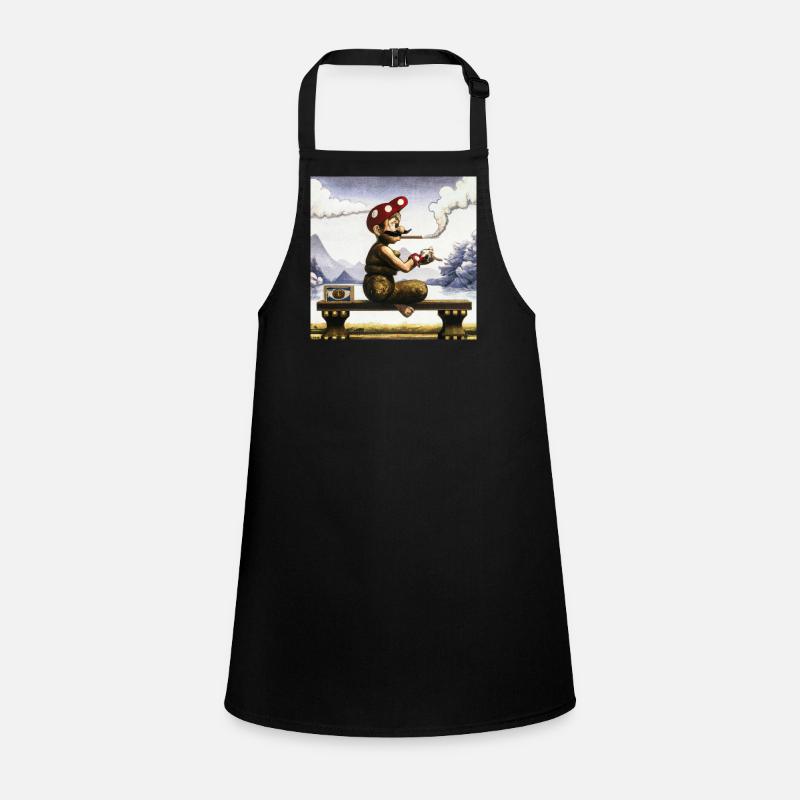 Ukiyo-e Gemälde eines rauchenden Mannes. Schürze für Kinder