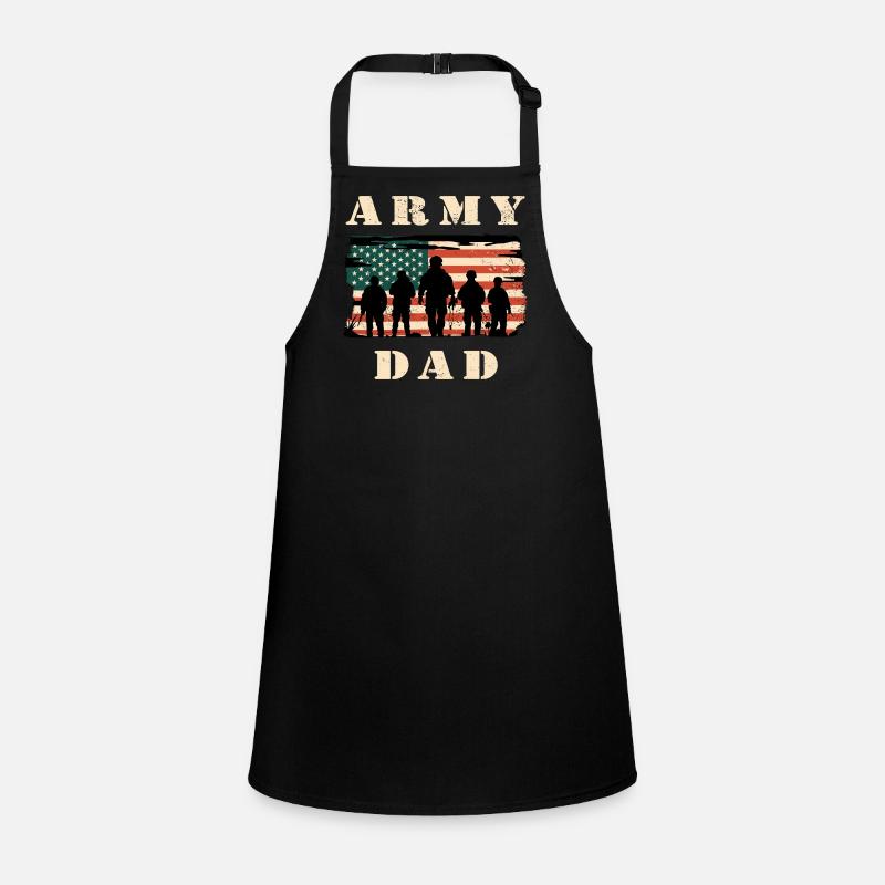 Army dad with USA flag Children's Apron