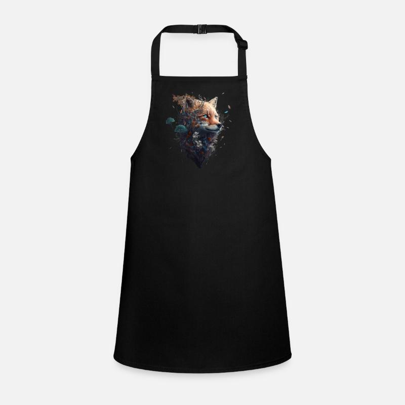Abstract fox's head protruding from a forest Children's Apron